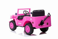 
              New 2022 Willys Jeep 4WD 12v single seat kids car - Pink
            