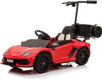 
              12v Lamborghini SVJ with detachable Parent ride platform kids car - RED
            