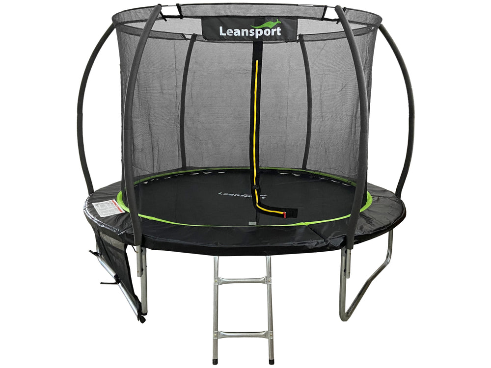 LEAN Sport Max 12ft Trampoline with ladder - Green/Black