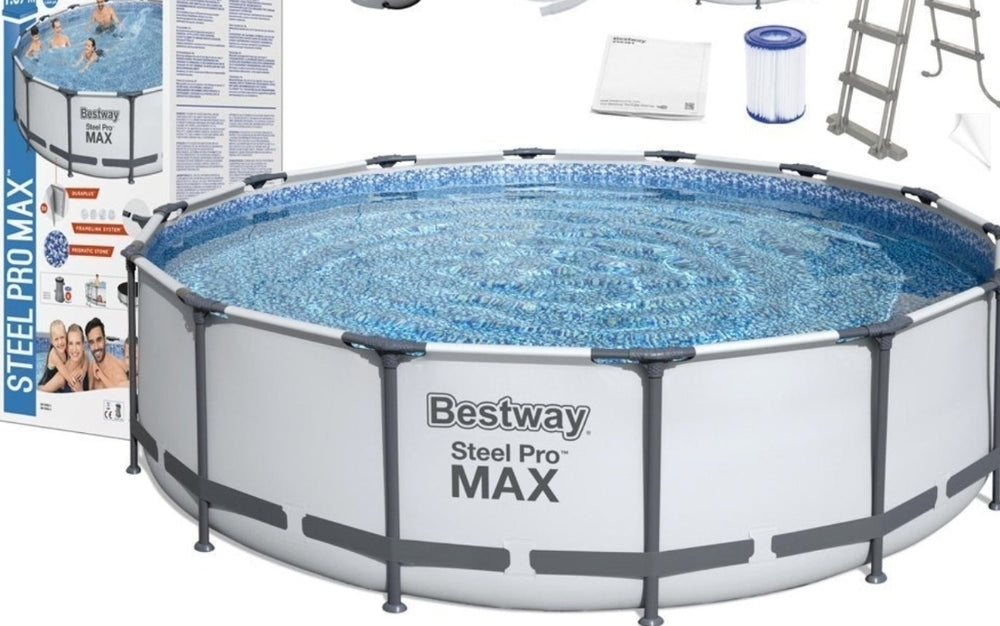 Bestway 12ft Steel PRO Max Large Pool 56418 (366x100cm) with Ladder and filter