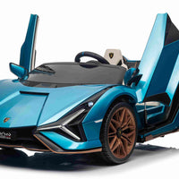 Lamborghini Sian, 24v, 4wd, 2 seater ride on car - Met Blue