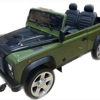 Land Rover Defender Style  2 Seater 24v 4wd kids ride on car - Green
