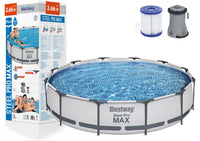 
              Bestway 12ft Steel PRO max Swimming Pool 56416 (366x76cm) with filter
            