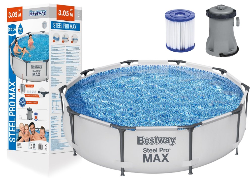 10ft Bestway Frame Swimming Pool 56408 (305x76cm) with filter