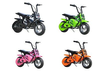 Monster Moto Electric Mini Bike 250Watt- Black with Red and Pink Decals