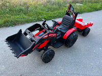 
              New 24v C4K kids electric ride on tractor and digger - Red
            