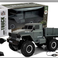 R/C 6x6 recharegable Army pick up truck 1:10 scale - Grey