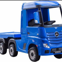 Licensed Mercedes 24v Kids electric ride on lorry with trailer - Blue Mp4