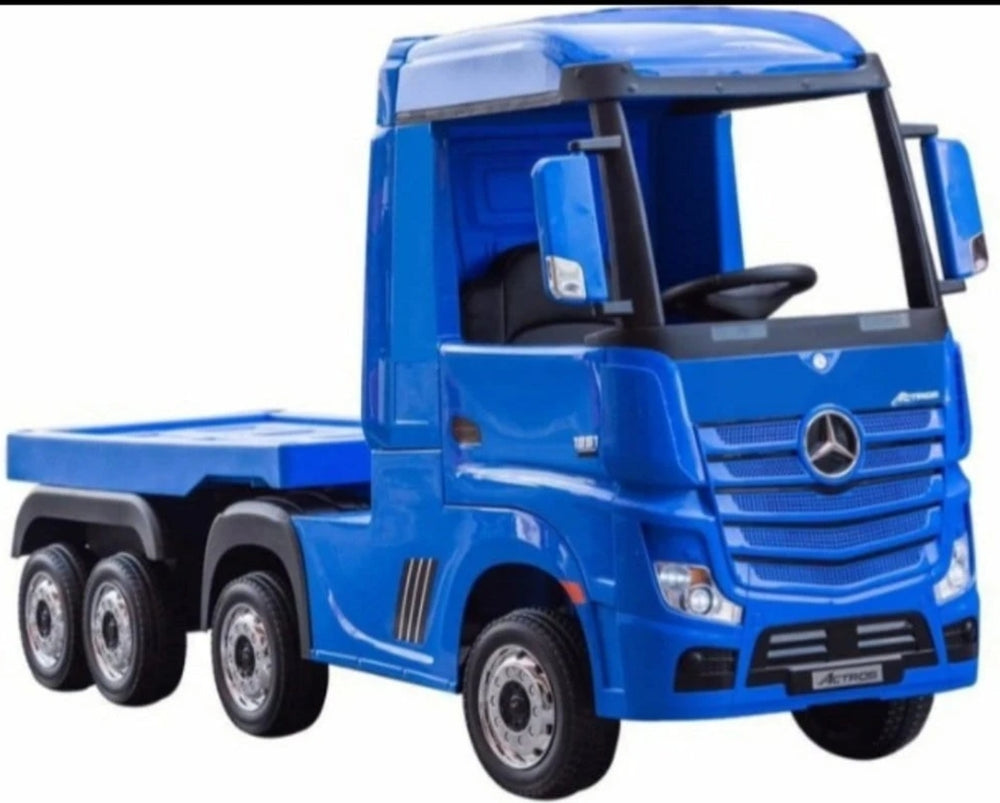 Licensed Mercedes 24v Kids electric ride on lorry with trailer - Blue Mp4