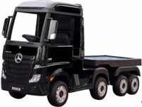 
              Licensed Mercedes 24v Kids electric ride on lorry with trailer - black Mp4
            