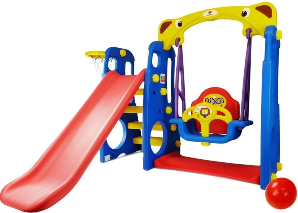 Mini playground Swing and Slide set - Lion blue
