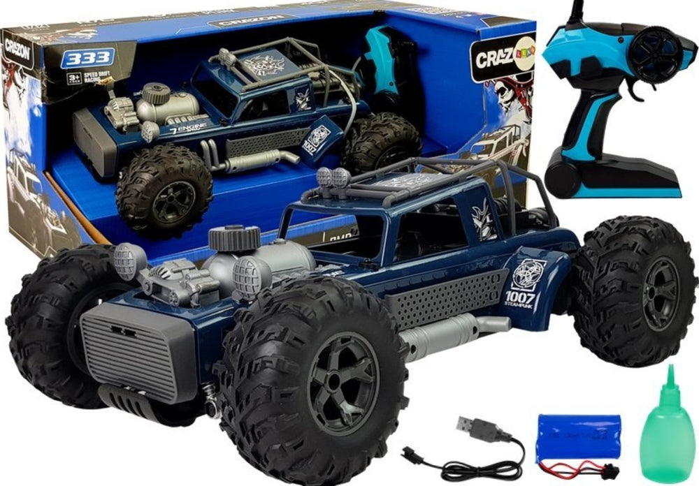 Large 1:12 R/C 4X4 RECHARGEABLE STEAM JEEP 20km/h