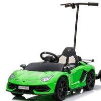 12v Lamborghini SVJ with detachable Parent ride platform kids car - Green