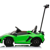 12v Lamborghini SVJ with detachable Parent ride platform kids car - Green