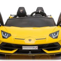 Licensed 2 seater Lamborghini SVJ 24v Drift kids ride on car - Yellow