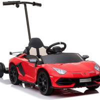 12v Lamborghini SVJ with detachable Parent ride platform kids car - RED