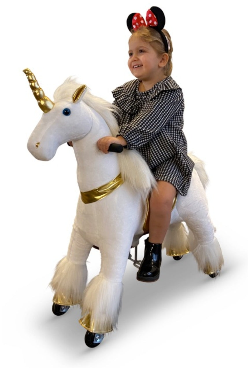 My Pony Ride on Horse - Small Gold/white UNICORN