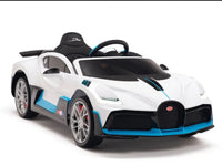 
              Licensed Bugatti Divo kids 12v ride on car - White
            