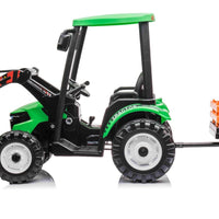 New 24v High roof kids electric ride on tractor with trailer - Green