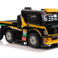 Mercedes AXOR 24v Kids ride on lorry with trailer - Yellow Mp4