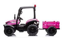 
              New 24v high roof kids ride on tractor with trailer - Pink
            
