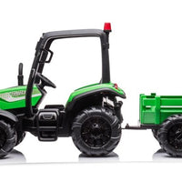 24v C4K high roof kids ride on tractor with trailer - Green