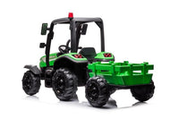 
              24v C4K high roof kids ride on tractor with trailer - Green
            