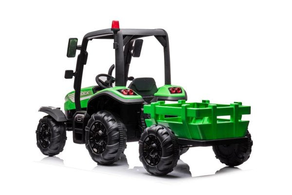 24v C4K high roof kids ride on tractor with trailer - Green